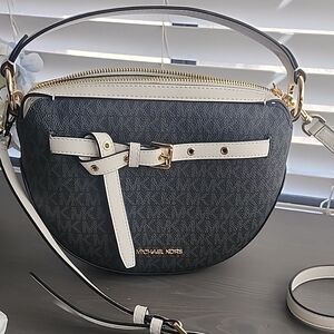 Michael Kors Black and White Crossbody Bag